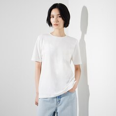 Компактная футболка из шелковистой смеси хлопка PLST, белый