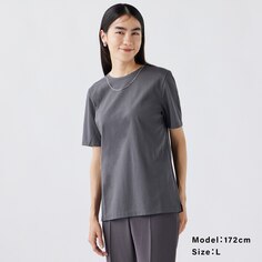 Компактная футболка из шелковистой смеси хлопка PLST, серый