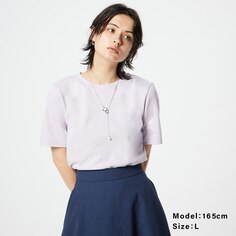 Компактная футболка из шелковистой смеси хлопка PLST, фиолетовый