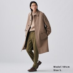 Пальто из смесовой шерсти Мужское PLST, коричневый