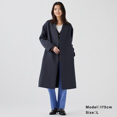 Пальто с тройным перекрестным поясом PLST, темно-синий