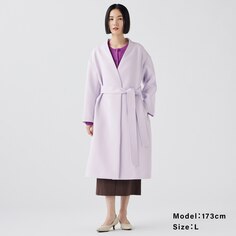 Пальто с тройным перекрестным поясом PLST, фиолетовый