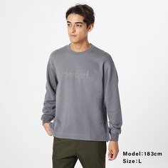 Пуловер из смесового хлопка с принтом ураке PLST, серый
