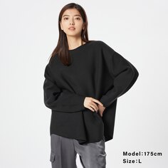 Расклешенный свитер из смесового хлопка PLST, черный
