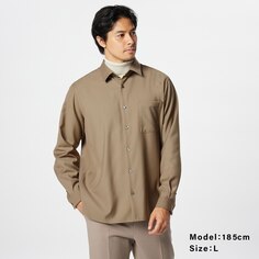 Рубашка из вискозы со стандартным воротником Мужская PLST, бежевый