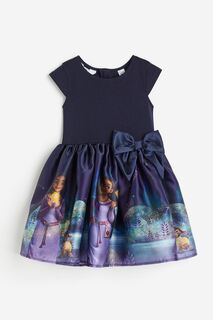 Платье H&amp;M Disney Wish Bow-detail, темно-синий H&M