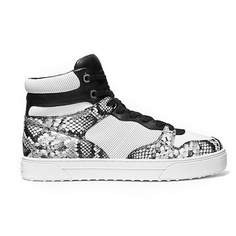 Кроссовки Michael Kors Barett Snake Embossed Leather High-top, белый/мультиколор