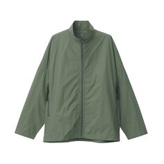 Водоотталкивающая и ветронепроницаемая блузка MUJI, хаки зеленый
