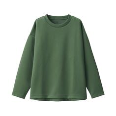 Пуловер двойной вязки MUJI, хаки зеленый