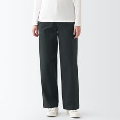 Широкие брюки-чиносы из вертикального и горизонтального стрейча, внутренний шов 73см MUJI, угольно-серый