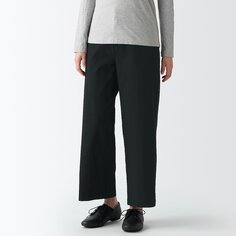 Широкие брюки-чиносы вертикального и горизонтального стрейча MUJI, черный