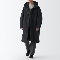 Ветрозащитное и водоотталкивающее хлопковое пальто для скамейки MUJI, черный