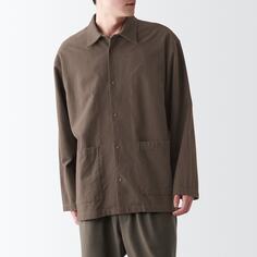 Двухсторонняя фланелевая куртка-рубашка с начесом MUJI, мокко коричневый