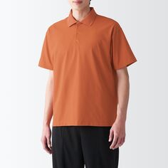 Легкосохнущая рубашка-поло с УФ-обработкой MUJI, дымчато-оранжевый