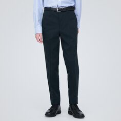 Эластичные брюки с начесом MUJI, темно-синий