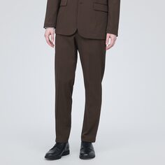 Водоотталкивающие эластичные брюки без заправок MUJI, темно коричневый