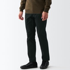 Узкие брюки-чиносы вертикальный и горизонтальный стрейч, внутренний шов 76см MUJI, черный