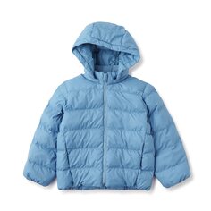 Моющаяся стеганая водоотталкивающая куртка с капюшоном (детская) MUJI, светло-синий