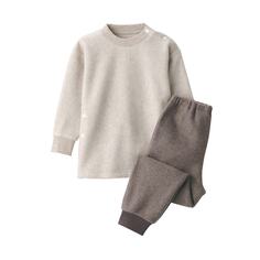 Комплект домашней одежды из гладкого флиса (детский) MUJI, светло-бежевый