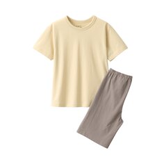 Выкроить и сшить комплект домашней одежды с короткими рукавами (детский) MUJI, светло-желтого