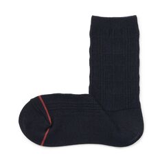 Ножки прямоугольные, мягкий, теплый хлопок, носки вязаные с рисунком (шерсть/женские) MUJI, темно-синий