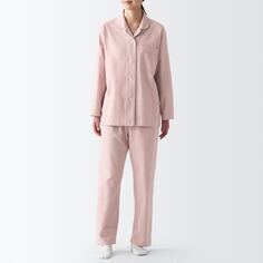 Фланелевая пижама без боковых швов MUJI, розовый