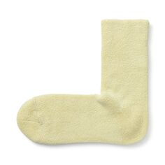 Ножки прямоугольные, мягкое открывание, носки для комнаты вязки с двусторонним ворсом MUJI, светло-желтого
