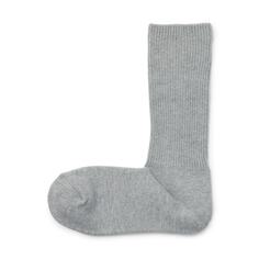 Ножки под прямым углом, мягкий вырез, носки в толстую рубчику (однотонные/женские) MUJI, серый