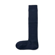 Ножки прямоугольные, мягкий крой, высокие носки (без резинового выреза/женские) MUJI, темно-синий