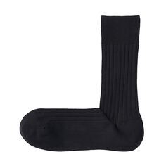 Деловые носки в рубчик прямоугольной вязки (мужские) MUJI, черный