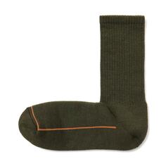 Мужские толстые носки прямоугольной вязки из смесовой шерсти с ворсом MUJI, хаки зеленый