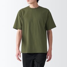 Быстросохнущая футболка с короткими рукавами, впитывающая пот и УФ-обрезание MUJI, темно-зеленый