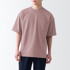Крутая футболка с короткими рукавами и широкими рукавами с УФ-вырезом MUJI, светло-розовый