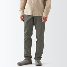 Узкие брюки-чиносы вертикальный и горизонтальный стрейч, внутренний шов 85см MUJI, угольно-серый