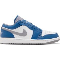 Кроссовки Air Jordan Men&apos;s Shoes Nike Air 1 Low USA, синий/белый/серый