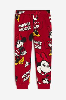 Брюки-джоггеры H&amp;M Disney Mickey Mouse Printed, красный H&M