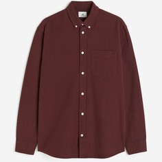 Рубашка H&amp;M Regular Fit Oxford, бордовый H&M