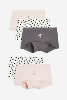 Набор трусов H&amp;M Disney 101 Dalmatians Cotton Boxer Briefs, 5 предметов, светло-розовый/темно-серый H&M