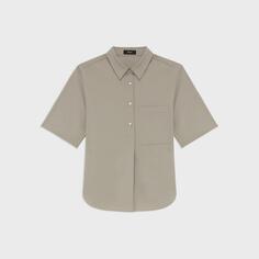 Рубашка Popover из натуральной шерсти с короткими рукавами Theory