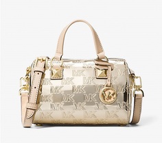 Сумка кросс-боди Michael Michael Kors Grayson Small Logo Embossed Patent Duffel, золотой