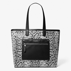 Сумка Michael Kors Varick Snake Embossed Leather, черный/белый