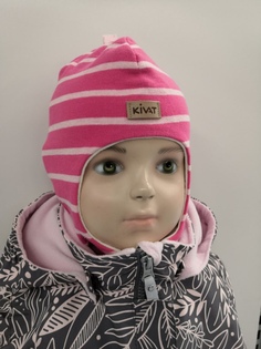 Детская шапка Kivat в полоску, розовый / светло-розовый