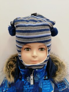 Балаклава детская Kivat зимняя, серый / синий