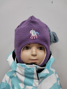 Балаклава детская Kivat с кисточкой, фиолетовый