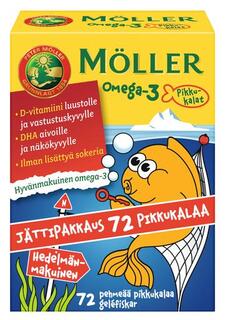 Витамины для детей Möller Omega-3 Pikkukalat Hedelma, 72 капсулы