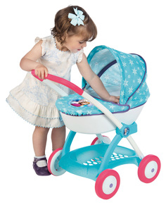 Коляска маленькая Smoby Pram Frozen для куклы, бирюзовый