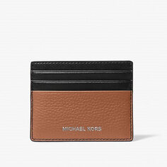 Визитница Michael Kors Hudson Pebbled Leather, коричневый/черный