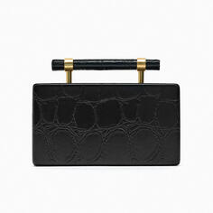 Сумка Zara Mock Croc Minaudière, черный