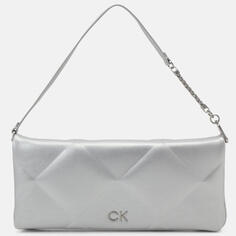 Клатч Calvin Klein Quilt Wristlet, серебристый