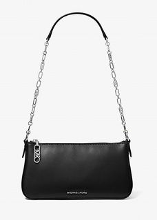 Сумка кросс-боди Michael Michael Kors Empire Medium Leather Chain-link Pochette, черный